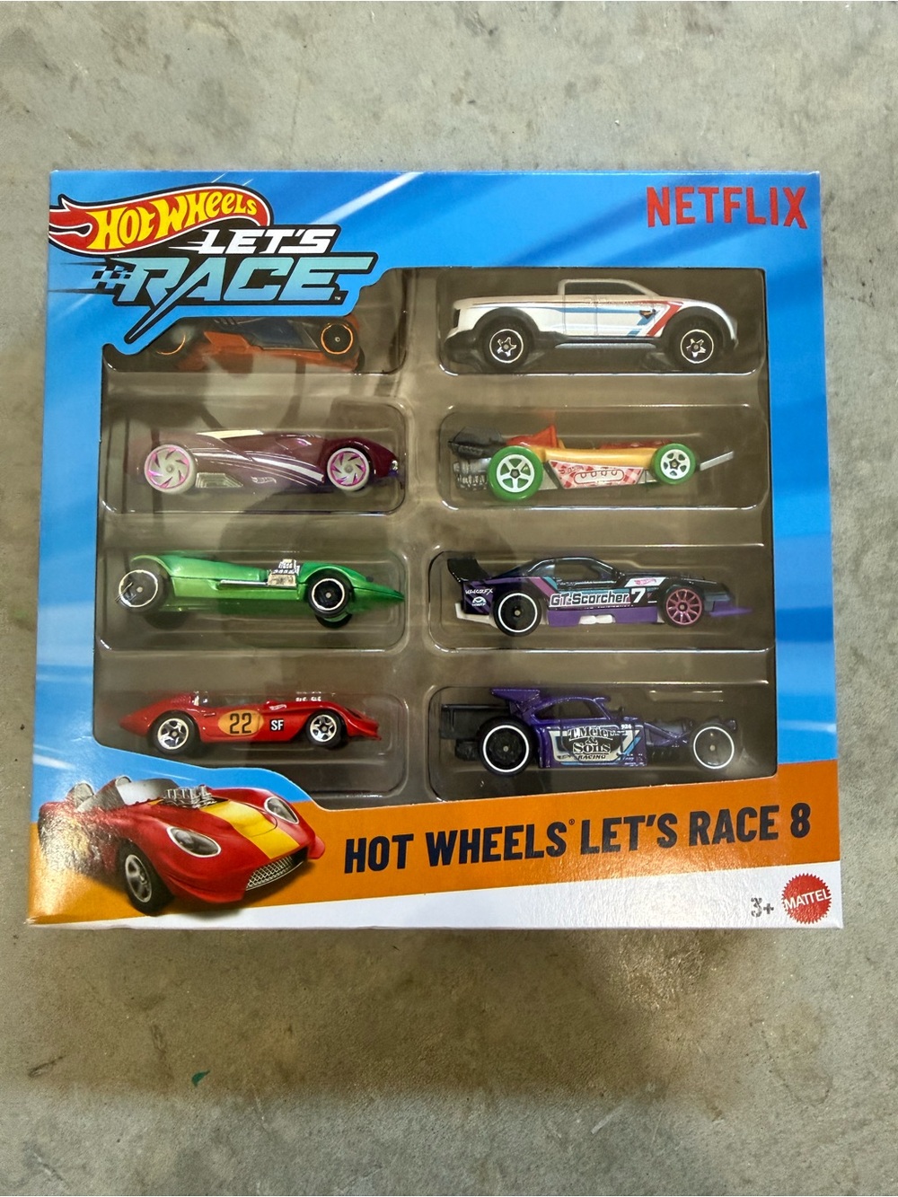 Let's Race 8 - Multi-Color Die-Cast Car Set